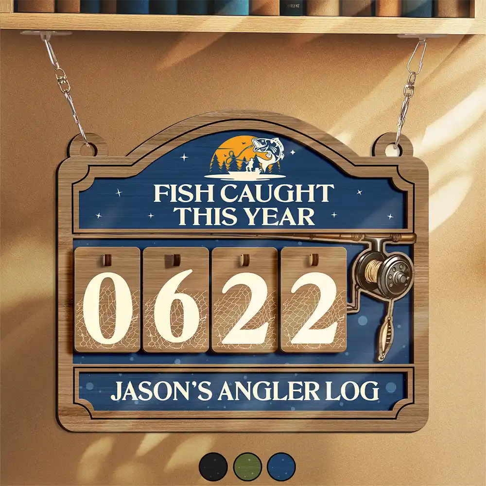 Fish Caught This Year - Personalized Hanging Tracker Sign