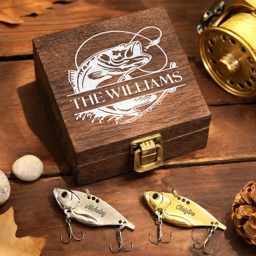 Fish Name Monogram - Personalized Metal Fish Lure Set