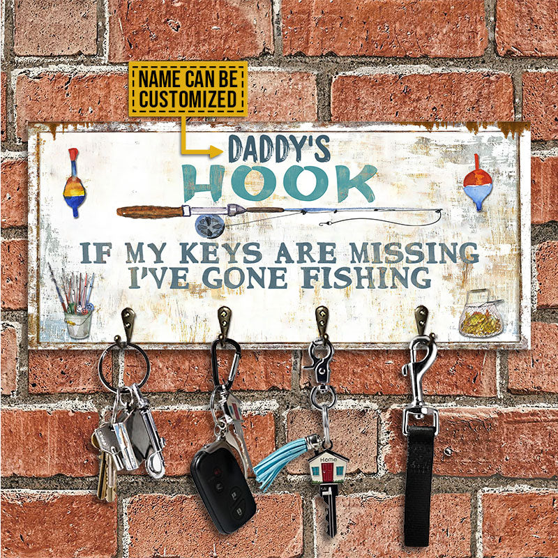 Fishing I've Gone Fishing Personalized Custom Wood Key Holder