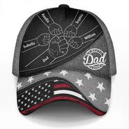 Gift For Husband,Gift For Father,Happy,Gift For Grandpa,Gift For Men - Fist Bump Best Dad Ever Papa Flag - Personalized Classic Cap 