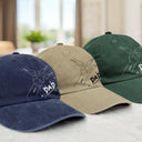 Gift For Husband,Gift For Father,Happy,Gift For Grandpa,Gift For Men - Fist Bump, Best Friends For Life Daddy - Personalized Vintage Washed Denim Cap