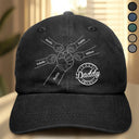Gift For Husband, Gift For Father, Happy - Fist Bump, Best Friends For Life - Personalized Vintage Washed Denim Cap
