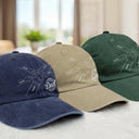 Gift For Husband, Gift For Father, Happy - Fist Bump, Best Friends For Life - Personalized Vintage Washed Denim Cap