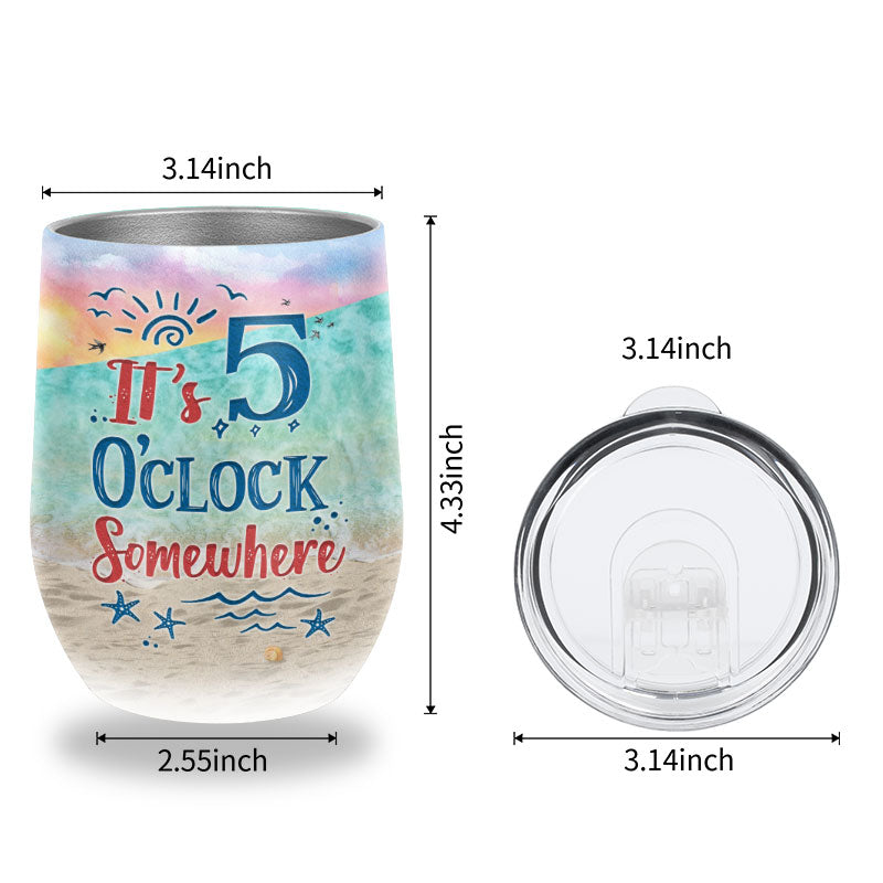 Flamingo 5 O'Clock Custom Wine Tumbler
