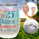 Flamingo 5 O'Clock Custom Wine Tumbler