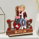 Gift For Couples,Old Couples,Gift For Husband,Gift For Wife,Gift For Boyfriend,Gift For Girlfriend,LGBT,Love,Top Market - Flannel Couple You & Me We Got This - Personalized Custom Shaped 2-Layered Acrylic Wooden Plaque