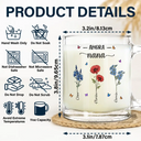 Gift For Women,Gift For Yourself,Gift For Mother,Gift For Grandma,Spanish,Love,Spanish,Top Market,Non-Eng,Glass Mug - Flor De Nacimiento Primero Mamá Ahora Abuela - Taza De Vidrio Personalizada