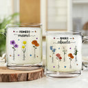 Gift For Women,Gift For Yourself,Gift For Mother,Gift For Grandma,Spanish,Love,Spanish,Top Market,Non-Eng,Glass Mug - Flor De Nacimiento Primero Mamá Ahora Abuela - Taza De Vidrio Personalizada