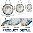 Gift For Women, Gift For Yourself, Gift For Mother, Gift For Grandma, Love - Floral Frame Birth Flower Grandma's Garden - Personalized Stained Glass Window Hanging Suncatcher