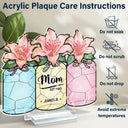 Gift For Yourself, Gift For Women, Gift For Mother, Gift For Grandma, Love - Flower Mason Jar Mom Grandma Great Grandma - Personalized Holographic Acrylic Plaque