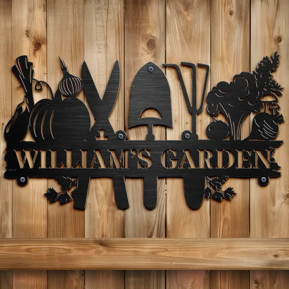 Gardening - Flower Vegetable Garden - Personalized Cutout Metal Sign