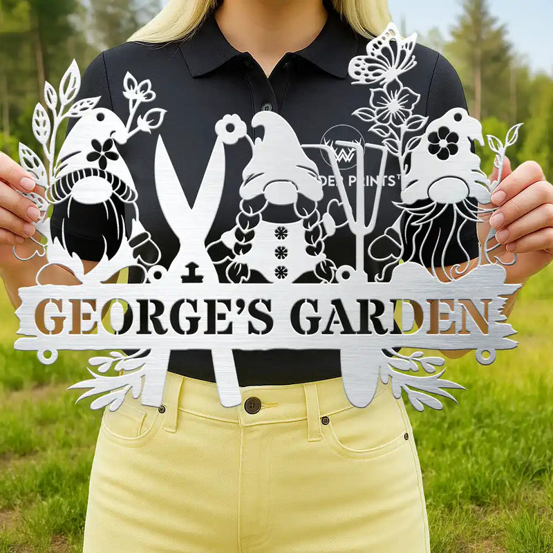 Gardening - Flower Vegetable Garden - Personalized Cutout Metal Sign