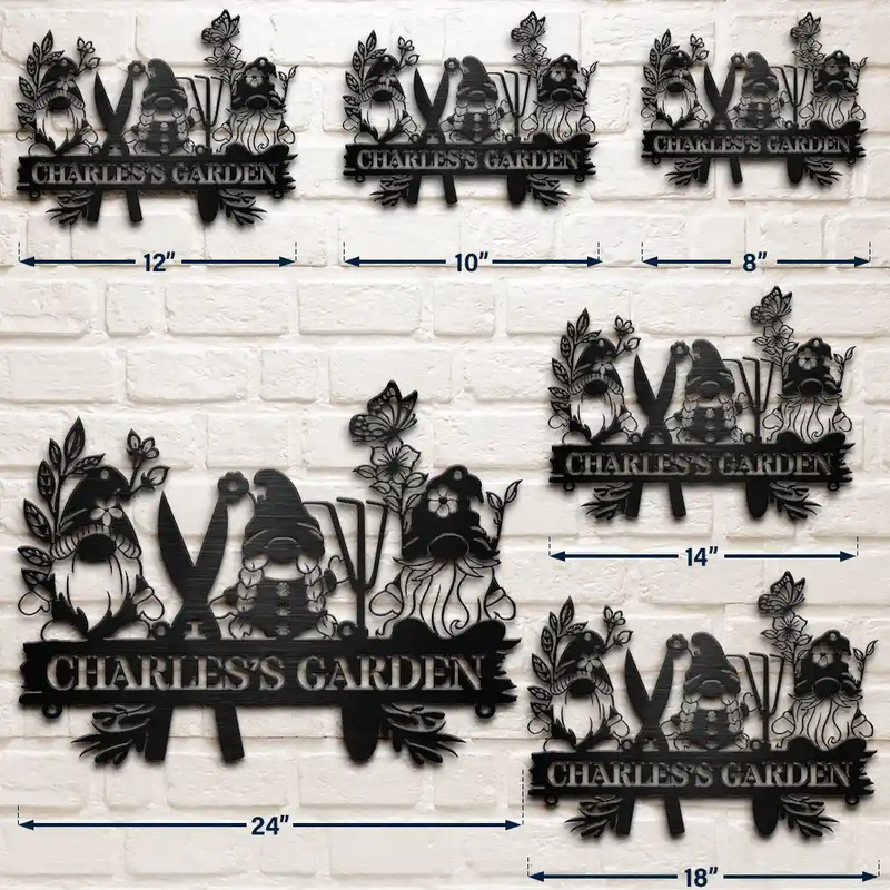 Gardening - Flower Vegetable Garden - Personalized Cutout Metal Sign