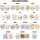 Gift For Yourself, Gift For Women, Icon, Happy - Birth Month Flowers In Bloom - Personalized Fabric Tote Bag