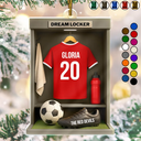 Football,Happy - Football Soccer Locker 3D Effect - Personalized Custom Shaped Acrylic Ornament
