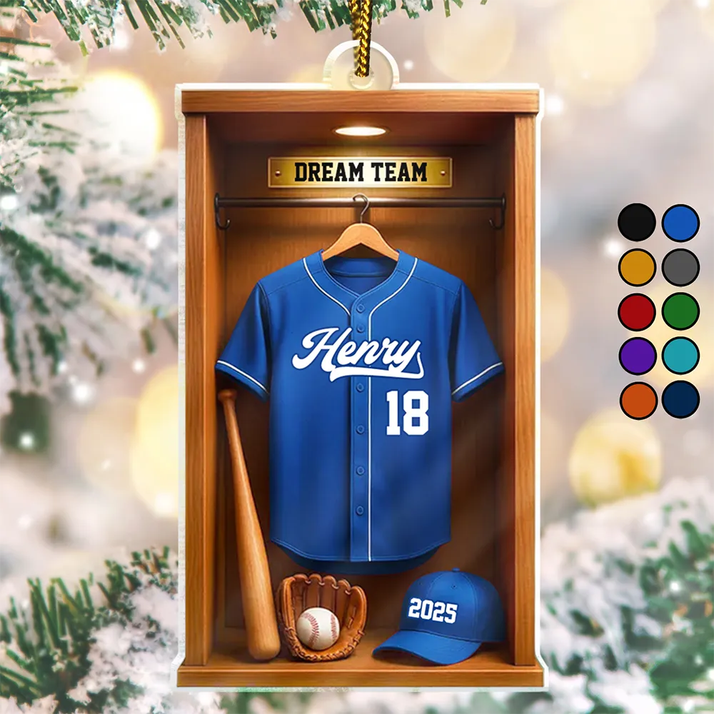 Football,Happy - Football Soccer Locker 3D Effect - Personalized Custom Shaped Acrylic Ornament