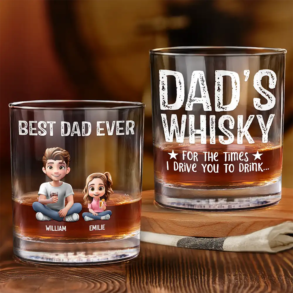 Gift For Father,Funny - For The Times We Drive - Personalized Whiskey Glass