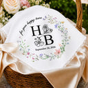 Sentimental,Gift For Yourself,Gift For Women,Wedding,Icon - For Your Happy Tears Couple Initials & Birth Flowers - Personalized Handkerchief