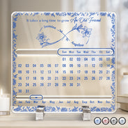 Gift For Bestie,Gift For Sisters,Gift For Mother,Mom - Daughters (Young),Christmas,Love - Forever Bound By Infinity - Personalized Acrylic Perpetual Desk Calendar
