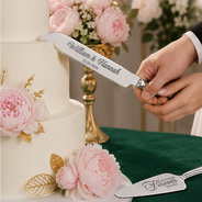 Romantic, Gift For Couples, Wedding, Custom Text - Forever Couple Wedding - Personalized Cake Cutting Set