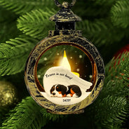 Sad,Christmas,Memorial,Dog Lovers - Forever In My Heart - Personalized Candlelight Lantern Ornament