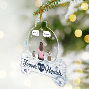 Christmas, Memorial, Pet Lovers, Sad - Forever In Our Hearts Pet Memorial - Personalized Custom Shaped Acrylic Ornament
