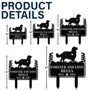 Memorial,Sad,Dog Lovers,Dog Mom,Dog Dad - Forever Loved Dog Memorial - Personalized Metal Garden Stake