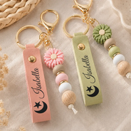Gift For Yourself, Gift For Women, Memorial, Adorable, Icon - Forever Loved Memorial - Personalized Leather Beaded Keychain