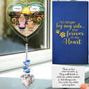 Forever In My Heart I Miss You Memorial Dog Cat - Personalized Heart Crystal Suncatcher