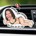 Gift For Couples, Gift For Husband, Gift For Wife, Gift For Boyfriend, Gift For Girlfriend, Gift For Women, Gift For Men, Funny, Spanish - Foto Personalizada Maneja Con Cuidado Te Amo - Clip De Ventilación Del Coche Acrílico Personalizado