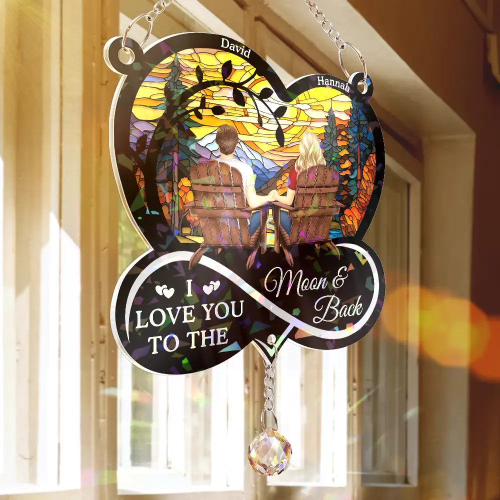 Gift For Couples, Gift For Husband, Gift For Wife, Gift For Boyfriend, Gift For Girlfriend, Love - From Our First Kiss Till Our Last Breath - Personalized Rainbow Suncatcher With Crystal Ball Prism