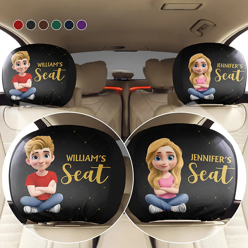 Gift For Yourself,Gift For Couples,Funny - Fun Private Seat Family Couple 3D Effect - Personalized Car Headrest Covers