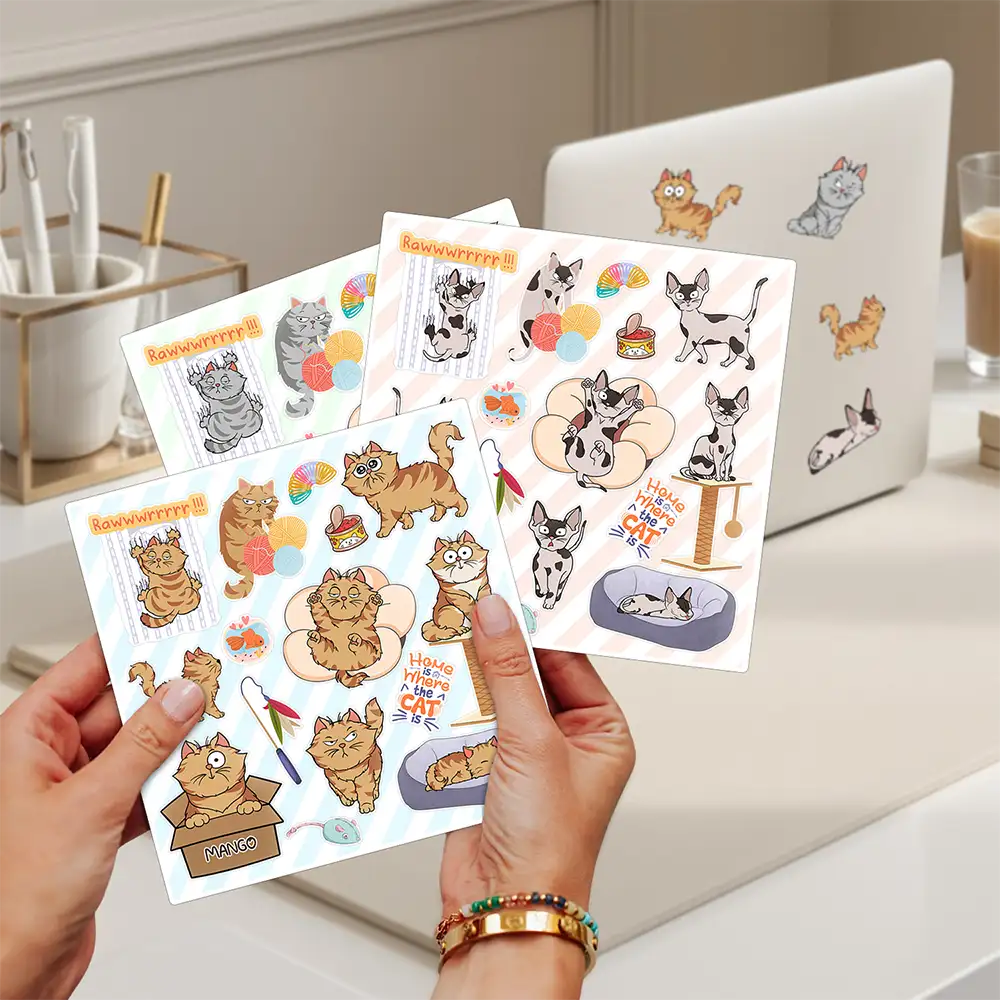 Funny Cat - Personalized Custom Vinyl Sticker Sheet