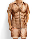 Summer, Gift For Men, Gift For Yourself, Humorous - Funny 3D Hairy Body Swimsuit - Personalized Hawaii Set Shirt And Shorts