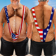 Beach, Summer, Gift For Men, Gift For Yourself, Humorous - Funny 3D Hairy Body Swimsuit - Personalized Hawaiian Shirt