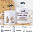 Gift For Bestie, Funny - Funny Bestie Unicorn We're Full Of Sarcasm & Profanity - Personalized White Edge-to-Edge Mug 