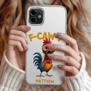 Funny, Gifts For Colleagues, Gift For Bestie - Funny Chicken F-Caw-F - Personalized Clear Phone Case