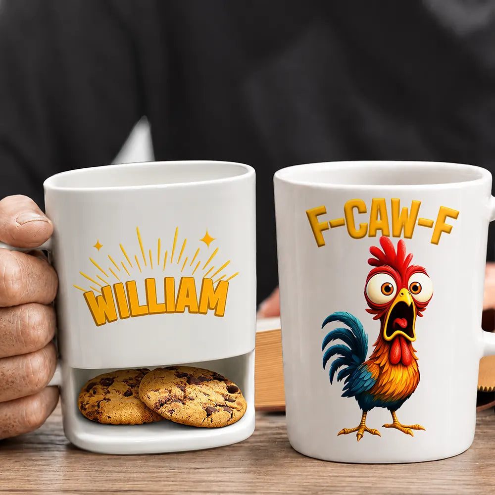 Gift For Yourself,Gift For Men,Gift For Women,Non-Eng,Icon,Sarcastic - Funny Chicken F-Caw-F - Personalized Cookie Mug