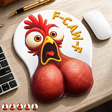 Funny Chicken F-Caw-F - Personalized Mouse Pad