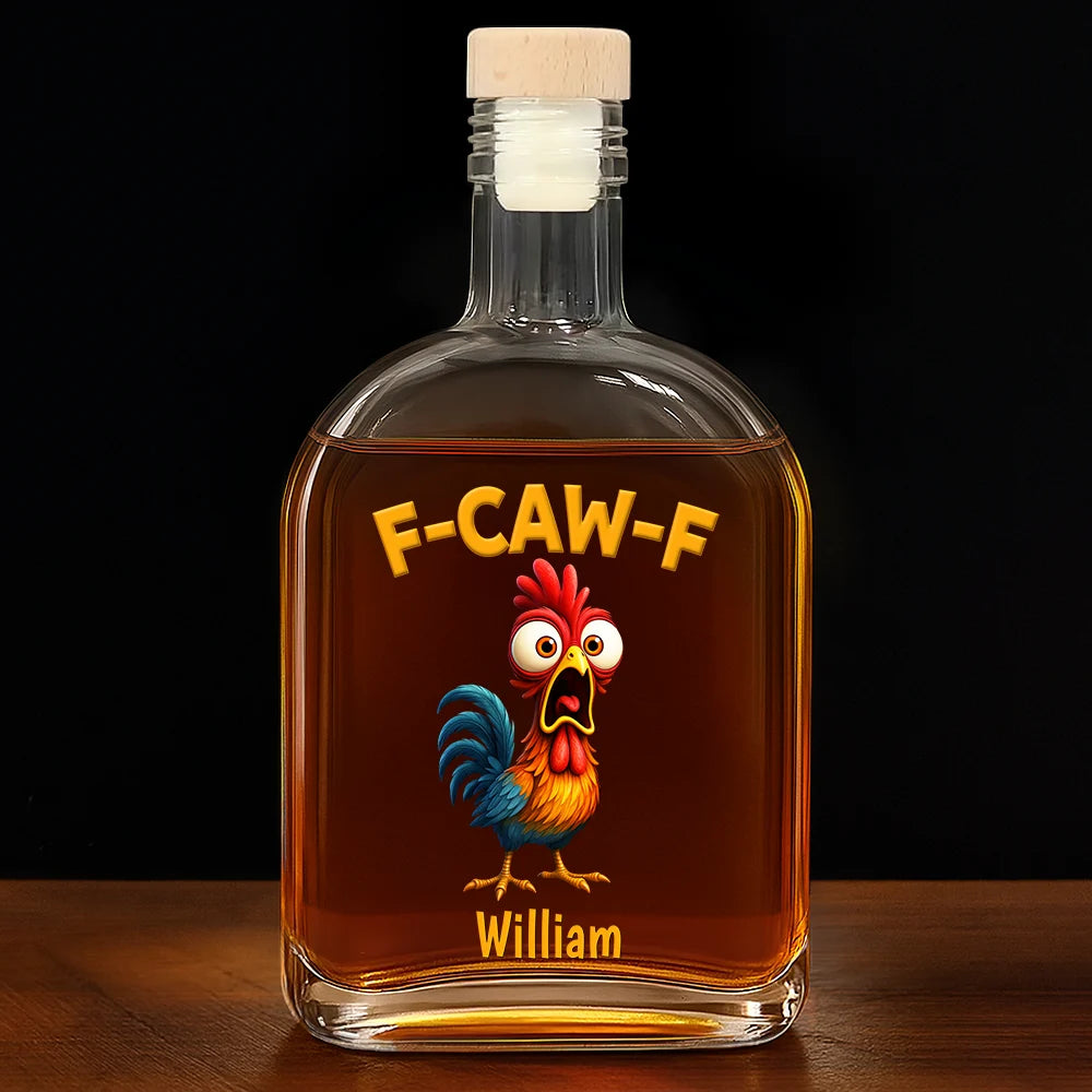 Funny Chicken F-Caw-F - Personalized Whiskey Bottle
