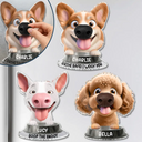 Humorous,Pet Lovers,Vector - Funny Dog Half Body - Personalized Squishy Acrylic Fridge Magnet