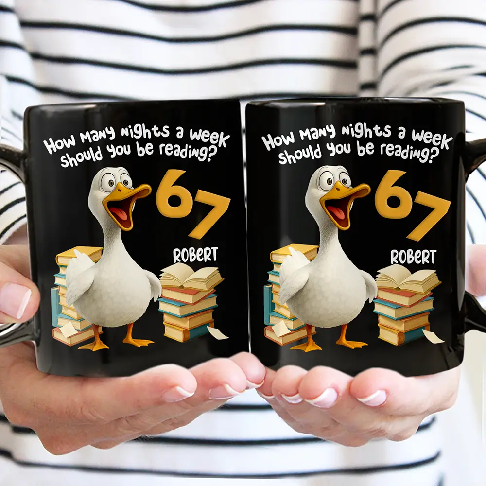 Gift For Kids, Gift For Yourself, Reading, Funny - Funny Pigeon How Many Nights A Week Should You Be Reading - Personalized Mug