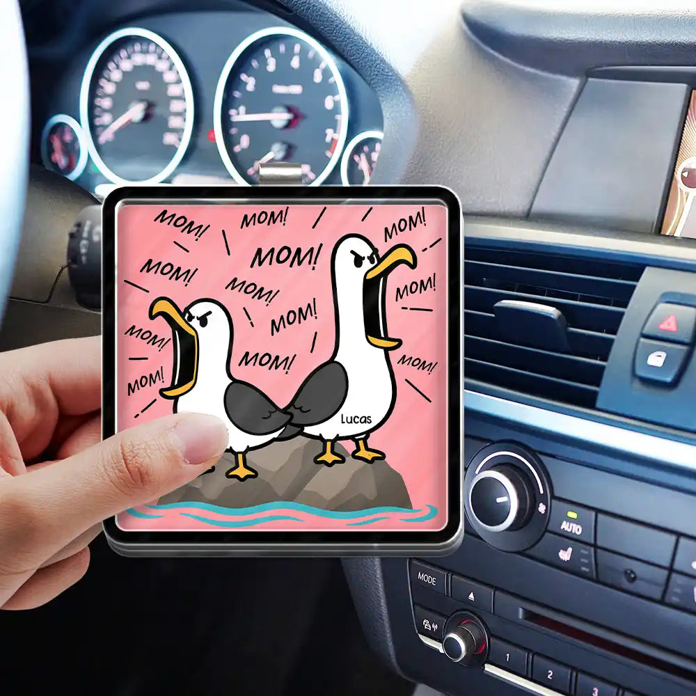 Gift For Grandpa,Gift For Father,Dad - Children,Grandpa - Grandkids,Mom - Children,Gift For Mother,Teacher,Non-Eng,Icon,Humorous - Funny Screaming Seagull - Personalized Custom Shaped Acrylic Car Visor Clip