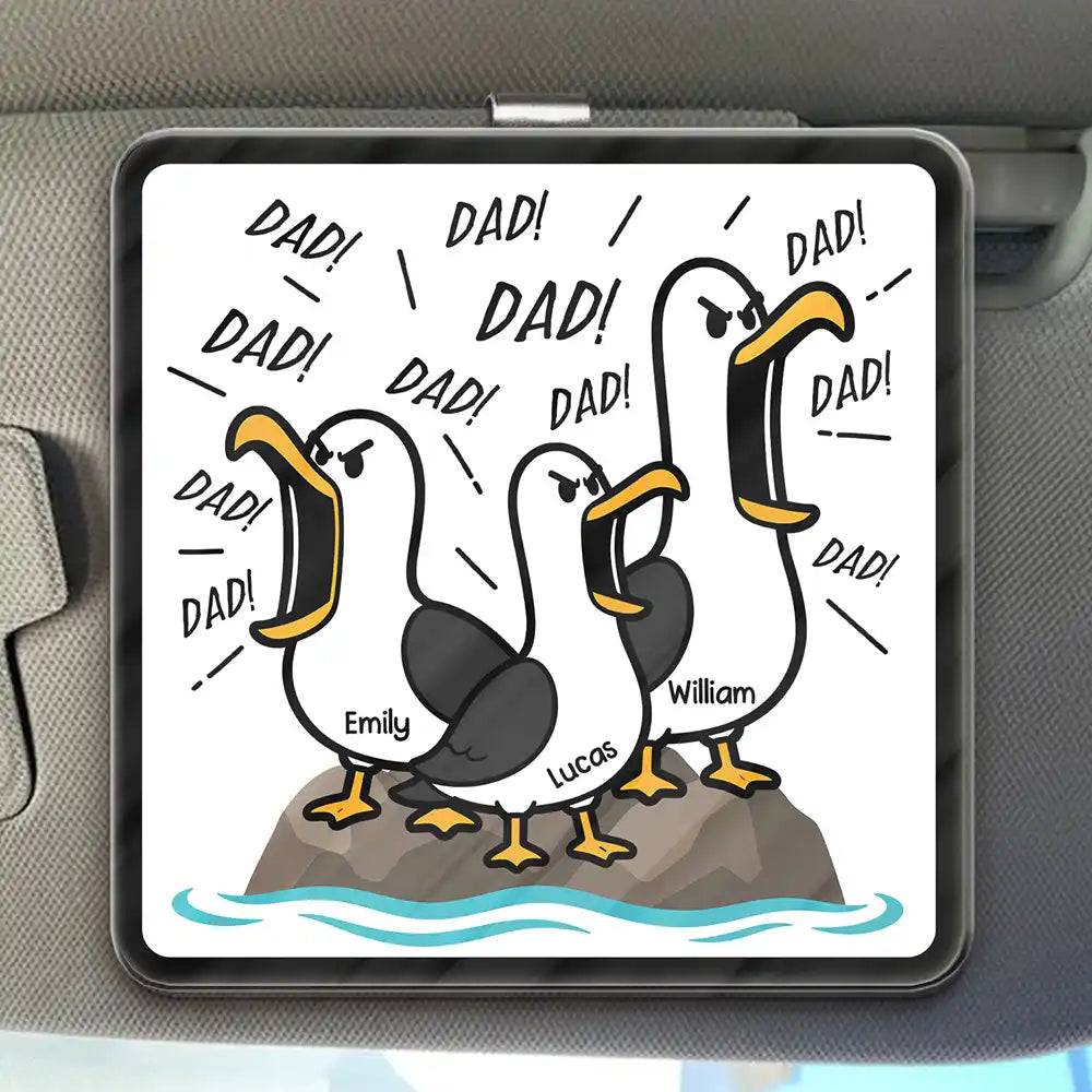 Gift For Grandpa,Gift For Father,Dad - Children,Grandpa - Grandkids,Mom - Children,Gift For Mother,Teacher,Non-Eng,Icon,Humorous - Funny Screaming Seagull - Personalized Custom Shaped Acrylic Car Visor Clip