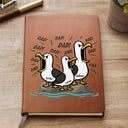 Gift For Grandpa,Gift For Father,Dad - Children,Grandpa - Grandkids,Mom - Children,Gift For Mother,Teacher,Non-Eng,Icon,Humorous - Funny Screaming Seagull - Personalized Leather Journal