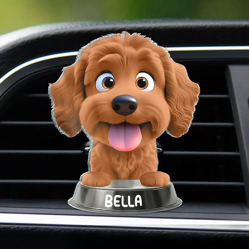 Humorous,Dog Lovers,Pet Lovers,Vector - Funny Dog Nose Drive Safe I Woof You - Personalized Squishy Acrylic Car Vent Clip