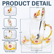 Watching You Being A Mom - Personalized Glass Flower Tea Cup