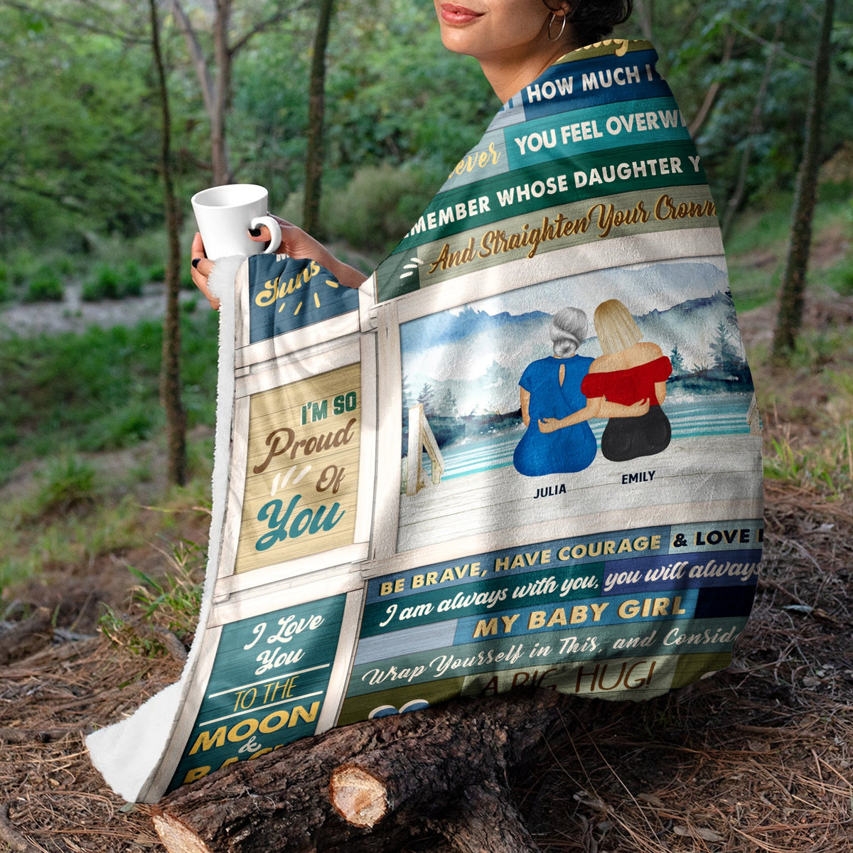 Lake Mother Never Forget How Much I Love You - Gift For Daughters - Personalized Fleece Blanket