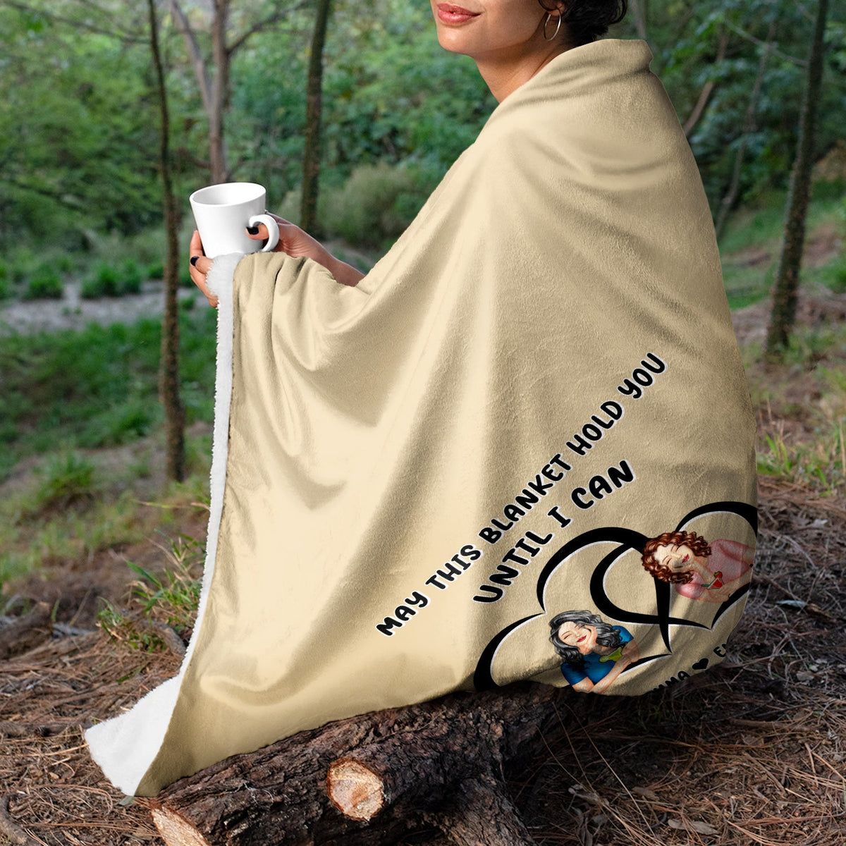 Long Distance Relationship Hold You Until I Can - Gift For Couples - Personalized Fleece Blanket