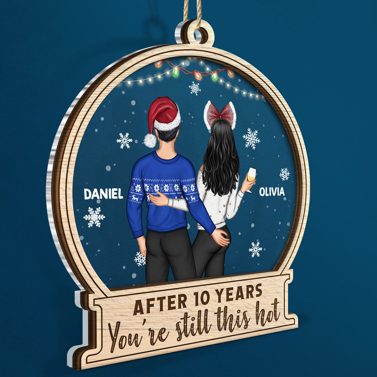 Christmas Couple After Years You Still This Hot - Gift For Couples - Personalized 2-Layered Mix Ornament